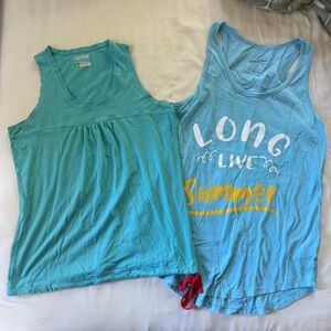 Lot of 2 Tank Tops Cariloha & Universal Threads Teal & Blue
